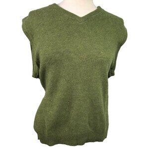 Vintage Trent by Robert Bruce Sweater Vest Size 20 Green 100% Virgin Lambswool